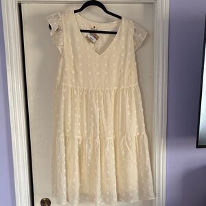 NWT Charming Cream Tiered Dress